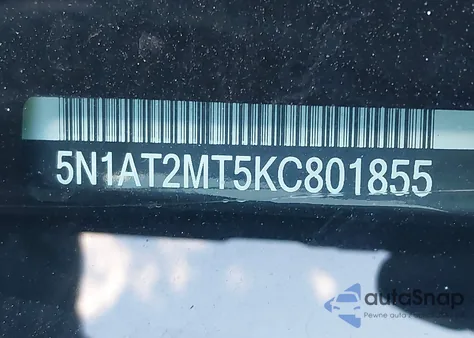 2019 Nissan Rogue S z USA, uszkodzony, nr VIN 5N1AT2MT5KC801855